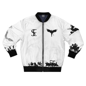 Sllik Evol LFG Battle Scene Bomber Jacket White