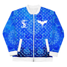 Load image into Gallery viewer, Sllik Evol Atlantis Blue &amp; White Bomber Jacket