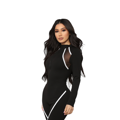 Sllik Evol Black Full Sleeve Women Sports Jumpsuit